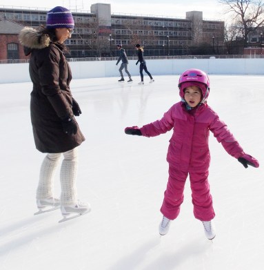 McCarren Rink Dec 2014 girl in pink